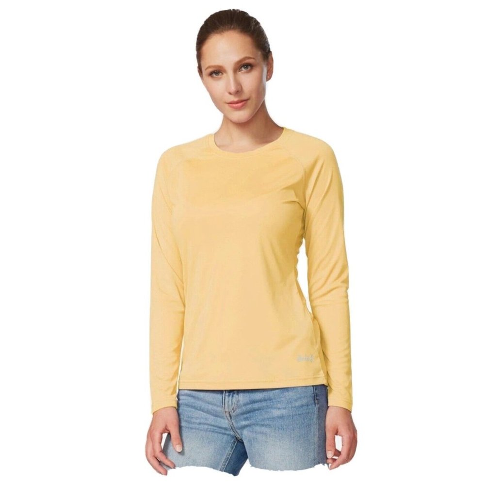 BALEAF WOMENS LONG SLEEVE M  YELLOW TENNIS ATHLETIC ACTIVE GOLF BASE LAYER SHIRT